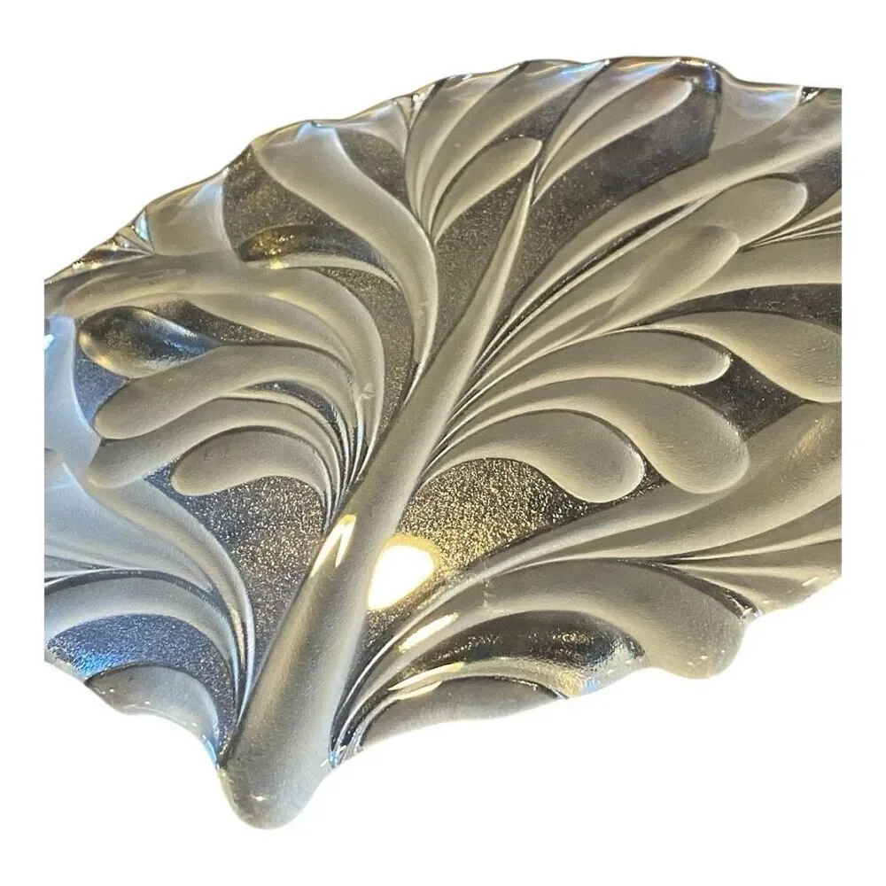 Mikasa Walther Crystal Germany Foliage Tree Trivet Platter 70’s